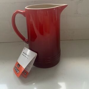 NEW Le Creuset Stone Glazed Pitcher-Cerise Red